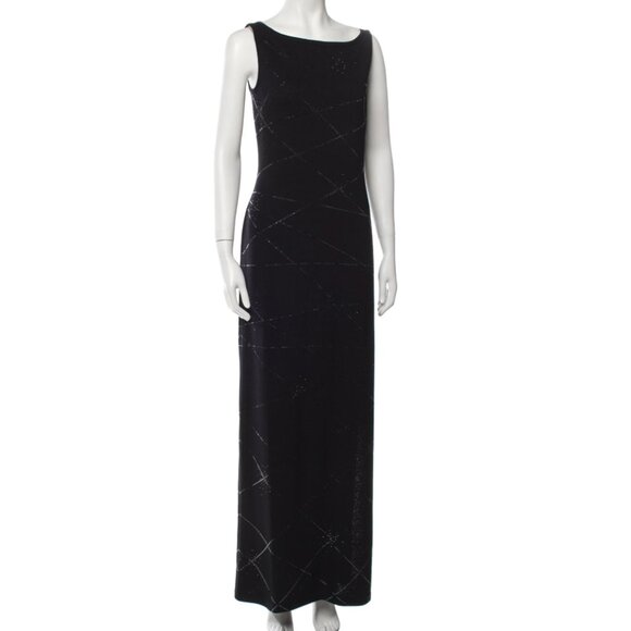 St. John Evening Bateau Neckline Long Dress Size: M